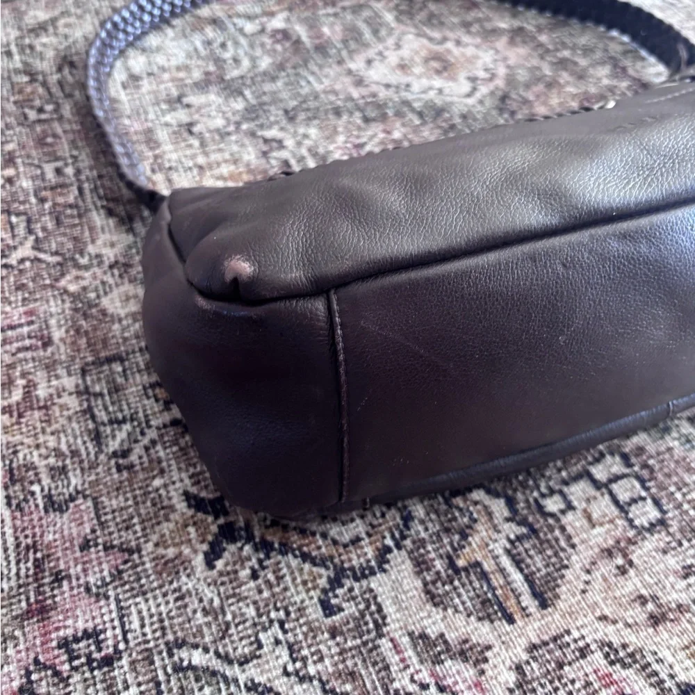 Derek Alexander Brown Leather Shoulder Bag Braided Handle - Picture 5 of 11